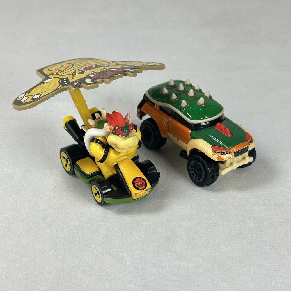 Hot Wheels Mario Kart Bowser Standard Kart W/ Glider And Truck